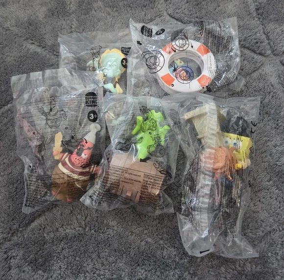 Burger King SpongeBob Movie Toys - Mixed Colors New 5 Toys Kids Play - Picture 1 of 6